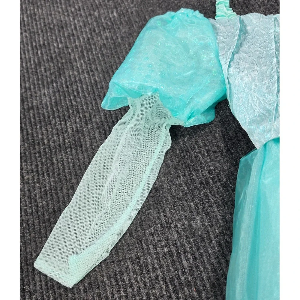 Disney Parks Ariel Costume Dress Kids Size 6 Turquoise Excellent Mermaid Gown